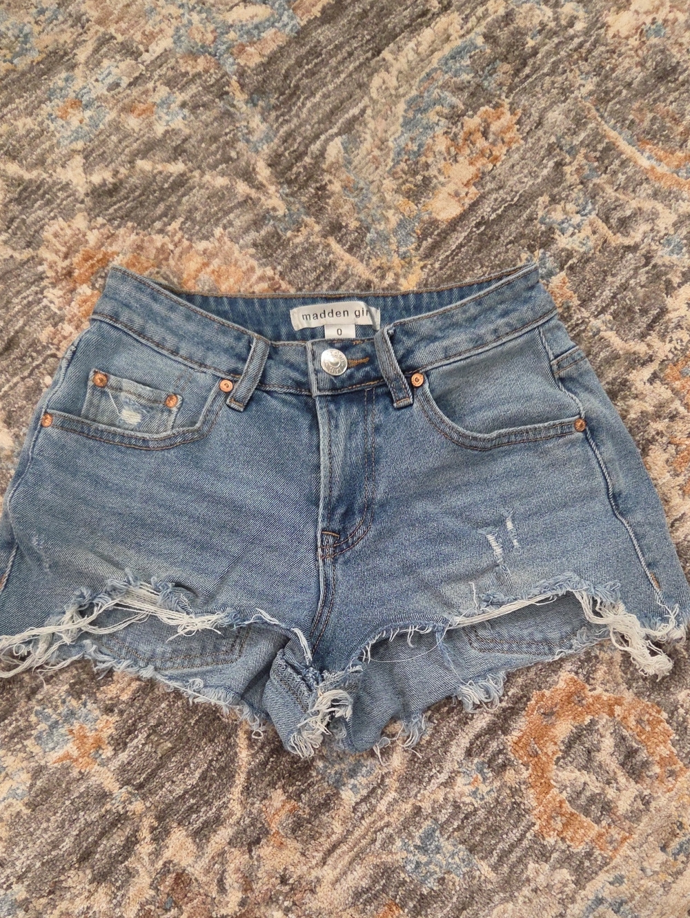 Madden Girl Light Blue Distressed Denim Cutoff Shorts